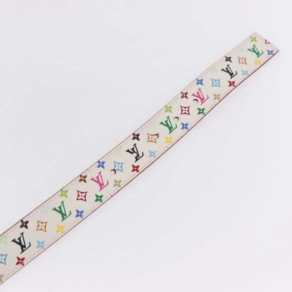 LOUIS VUITTON Multicolor Ceinture LV Cut Belt White M9682W LV Auth 156683V main image 10